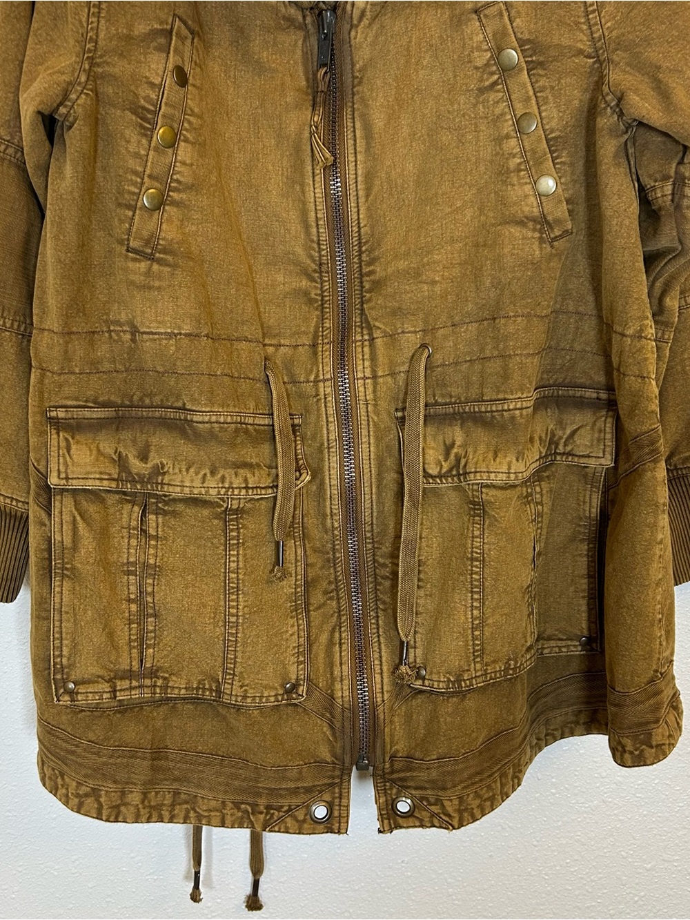 We The Free Surplus Future Parka XL Khaki Funnel Hooded Gorpcore Boho Hiking - Picture 5 of 13